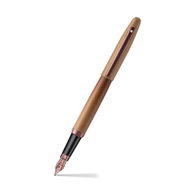 Sheaffer 100 Coffee Matt Fine Fountain Pen/3 Ink Vial Gift Set