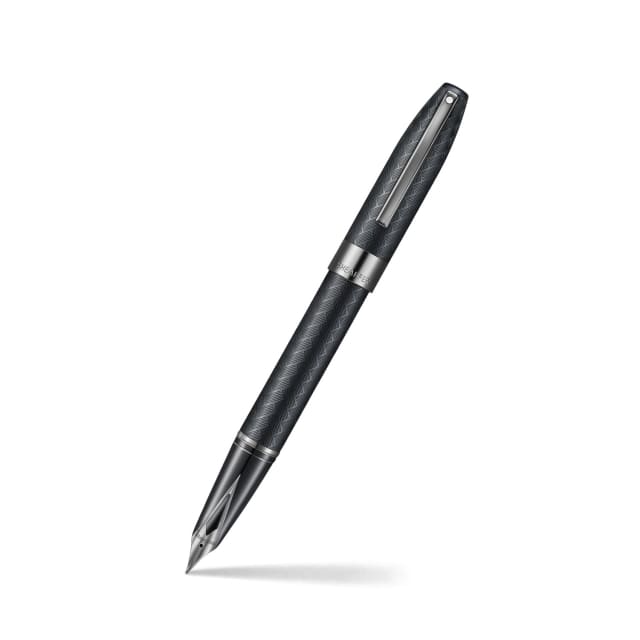 Sheaffer Legacy Matt Black Chevron/Gunmetal Fountain Pen Medium Nib