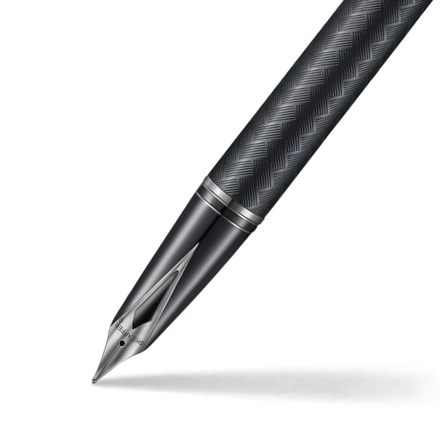 Sheaffer Legacy Matt Black Chevron/Gunmetal Fountain Pen Medium Nib