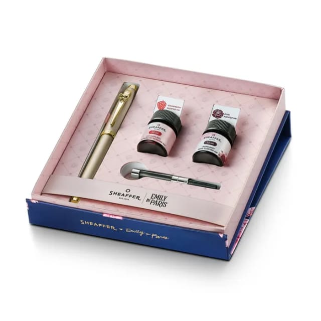 Sheaffer EIP100 Champagne Gold Fine Nib Fountain Pen with 2 Ink Gift Set