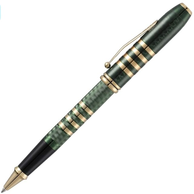 CROSS 175th Townsend Green Lacquer+23ct Rollerball Pen