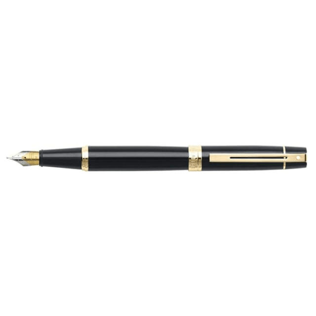 Sheaffer® 300 9325 Glossy Black Fountain Pen With Gold-tone trim - Fine