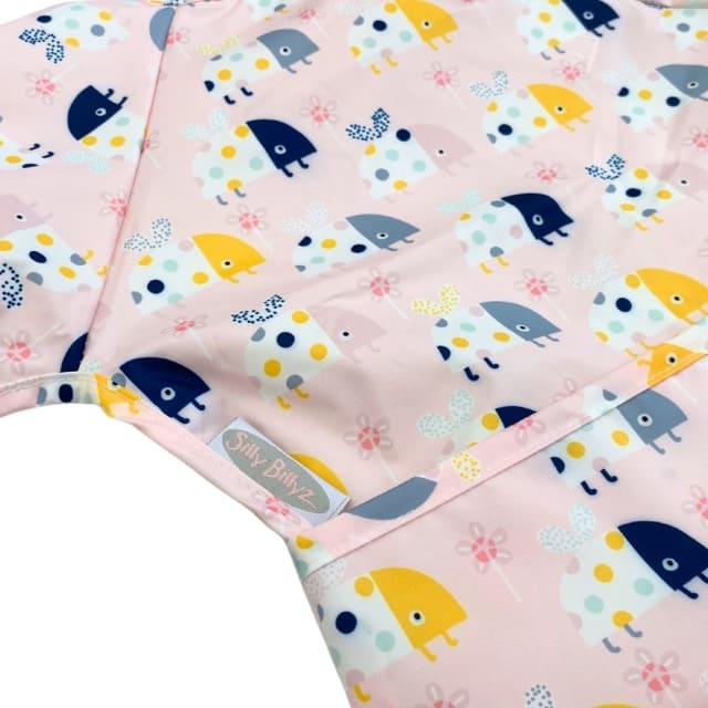 Nylon Small Long Sleeve Bib Ladybugs