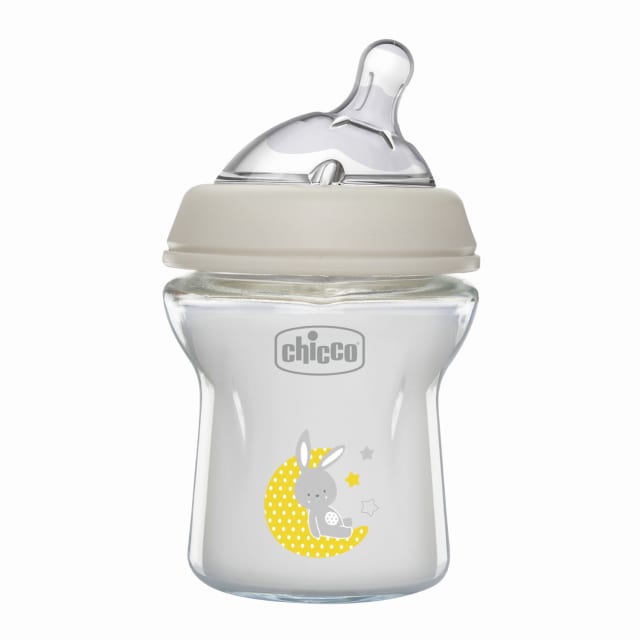 CHICCO Bottle Glass: Nat lFeeling 150ml SFlow
