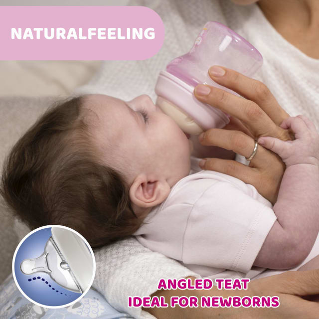 CHICCO Bottle Glass: Nat lFeeling 150ml SFlow