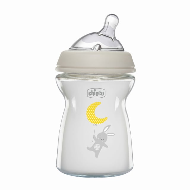 CHICCO Bottle Glass: Nat Feeling 250ml SFlow