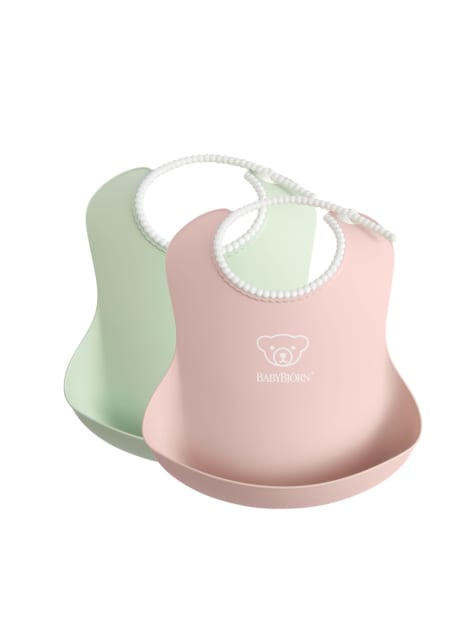 Baby Bjorn Soft Bib 2pk Powder Green/Pink