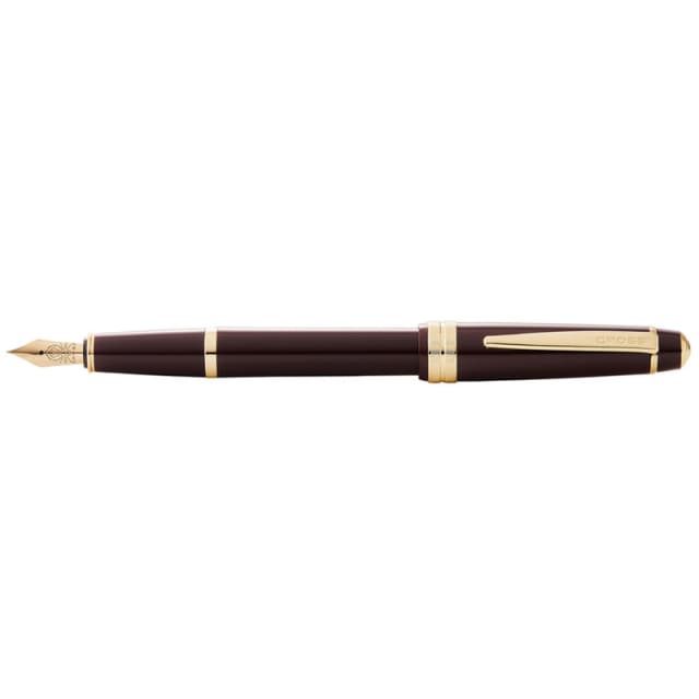 CROSS Bailey Light Gloss Burgundy Rd/Gold Fountain Pen, Xtra Fine Nib
