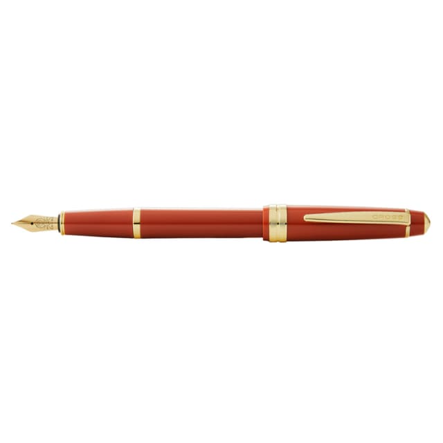 CROSS Bailey Light Gloss Burnt Orange/Gold Fountain Pen, Fine Nib