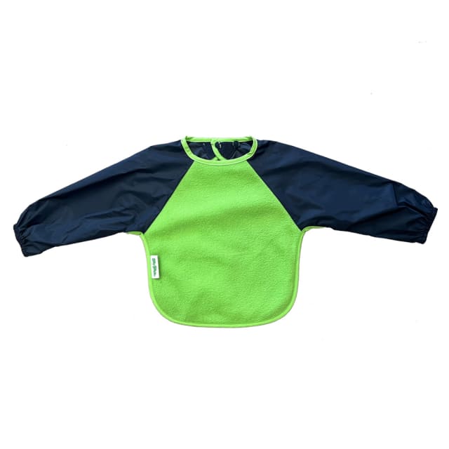 SILLY BILLYZ FLEECE SMALL L/S  BIB LIME/NAVY