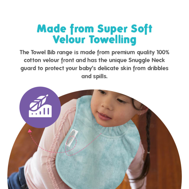 SILLY BILLYZ TOWEL PLAIN LARGE BIB MAITAI BAY
