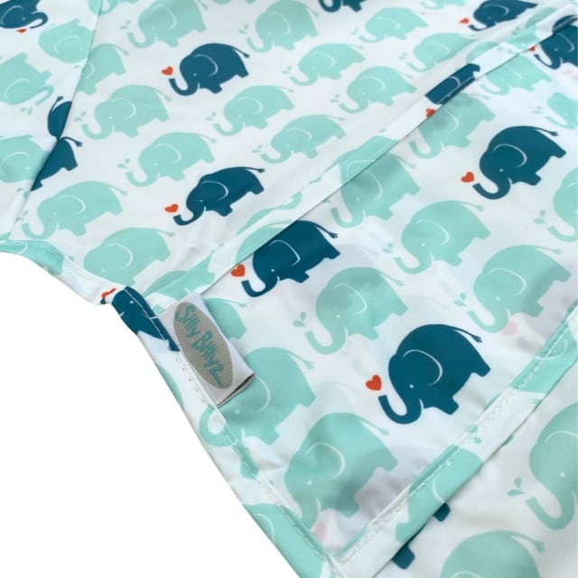 Nylon Highchair Hugger Long Sleeve Bib Elephant Love