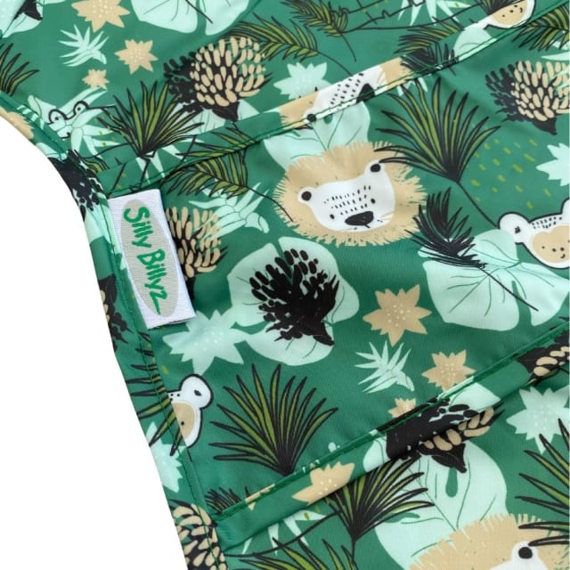 Nylon Highchair Hugger Long Sleeve Bib Jungle