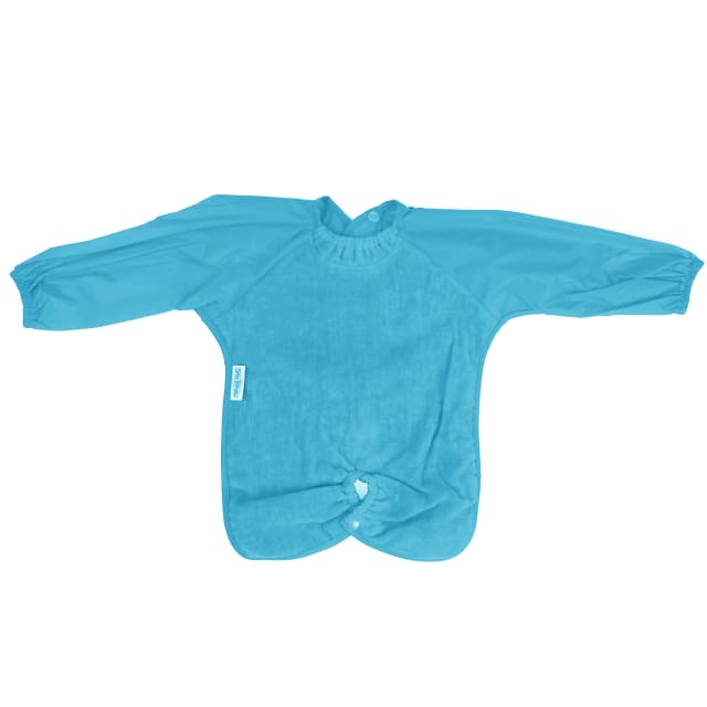 SILLY BILLYZ TOWEL HIGHCHAIR HUGR L/S BIB AQUA