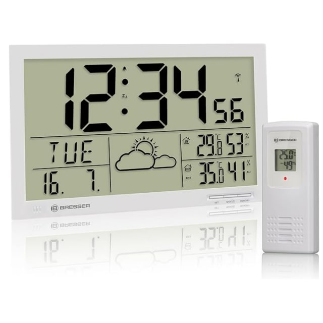 BRESSER WEATHER PROJECTION CLOCK WITH OUTDOOR SENSOR
