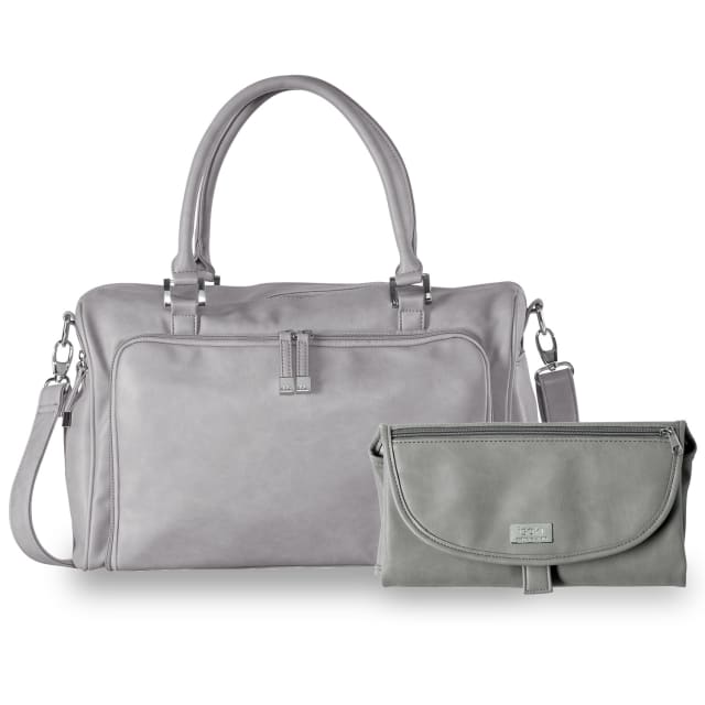 ISOKI DOUBLE ZIP SATCHEL BUNDLE LIGHT GREY