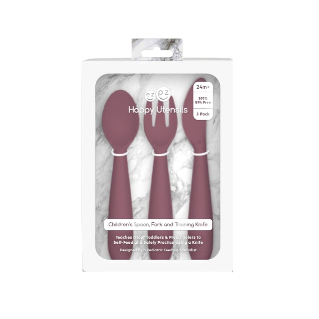 EZPZ HAPPY UTENSILS MAUVE