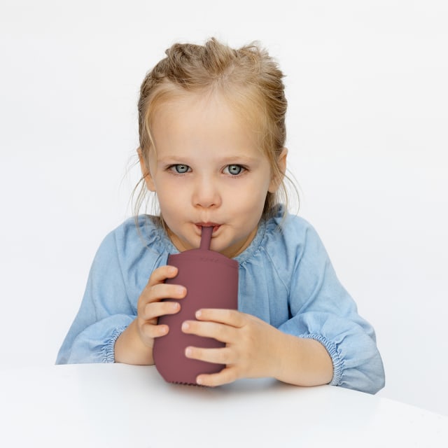 EZPZ HAPPY CUP+STRAW SYSTEM MAUVE