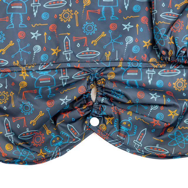 SILLY BILLYZ NYLON HIGHCHAIR HUGR L/S BIB ROBOTS