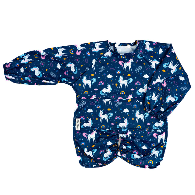 SILLY BILLYZ NYLON HIGHCHAIR HUGR L/S BIB UNICORN