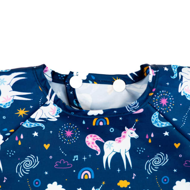 SILLY BILLYZ NYLON HIGHCHAIR HUGR L/S BIB UNICORN