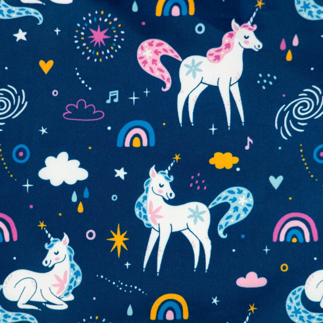 SILLY BILLYZ NYLON HIGHCHAIR HUGR L/S BIB UNICORN