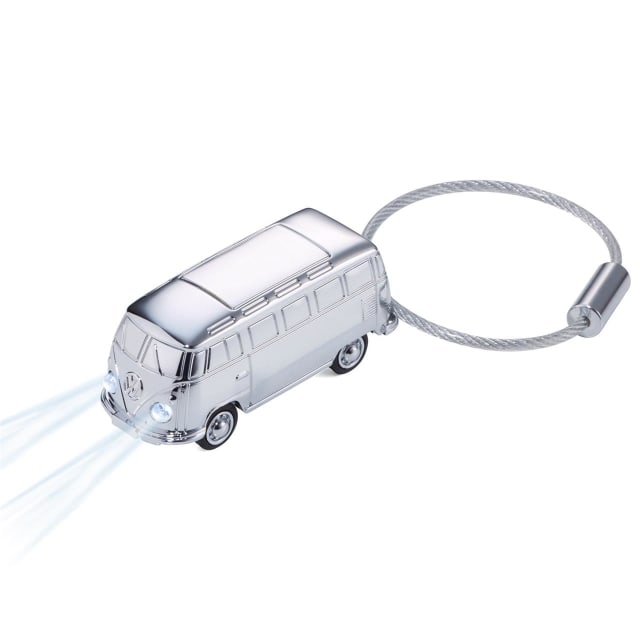 TROIKA VW Camper Keyring with LED Light Silver