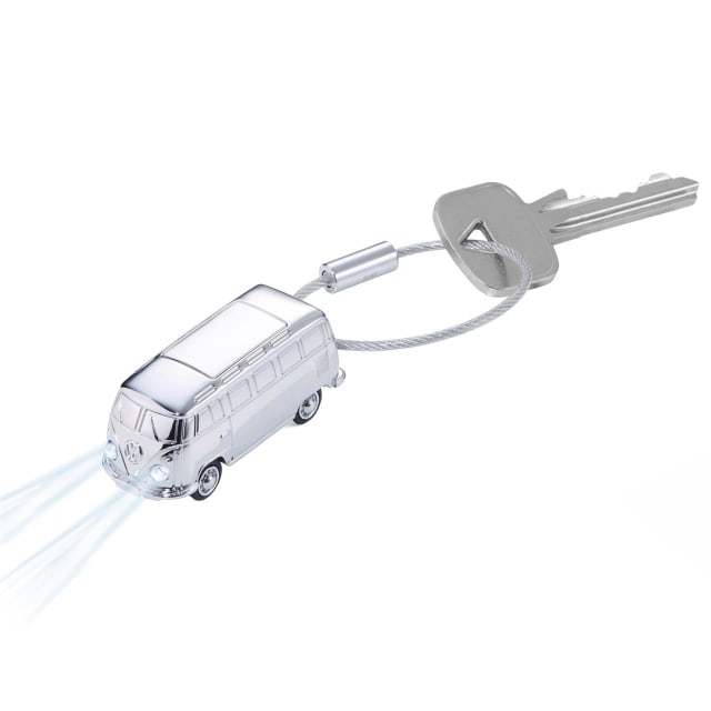 TROIKA VW Camper Keyring with LED Light Silver