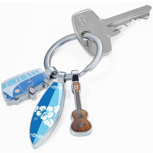 TROIKA Keyring 3 Charms VW, surfboard & guitar