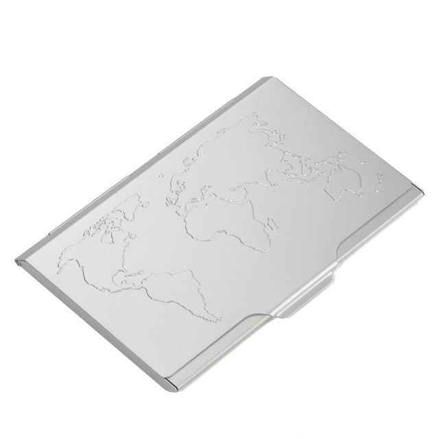 TROIKA B/Card case world map 10 card silver
