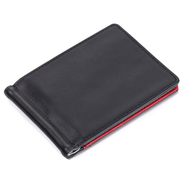 TROIKA Money clip wallet & c/case, black/red