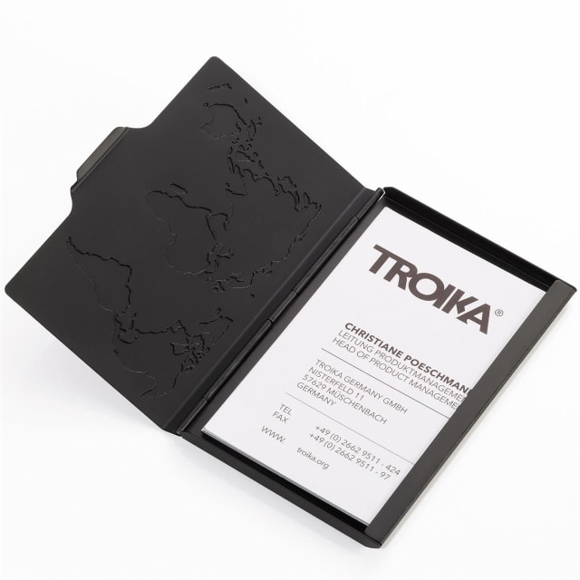 TROIKA B/Card case world map 10 card black