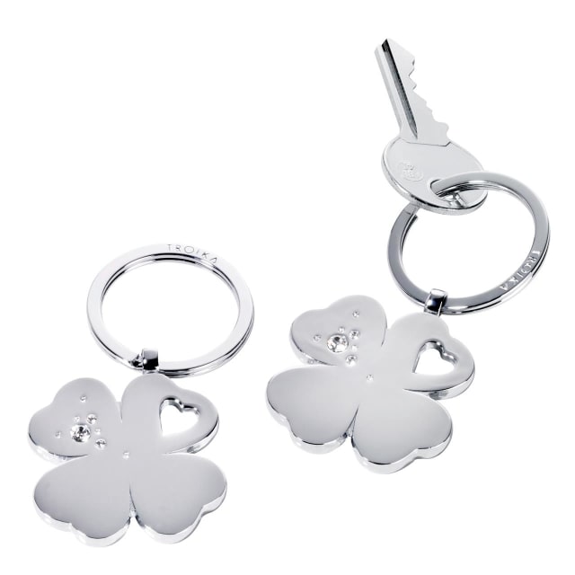 TROIKA Keyring Four-leaf clover with SWAROVSKI®