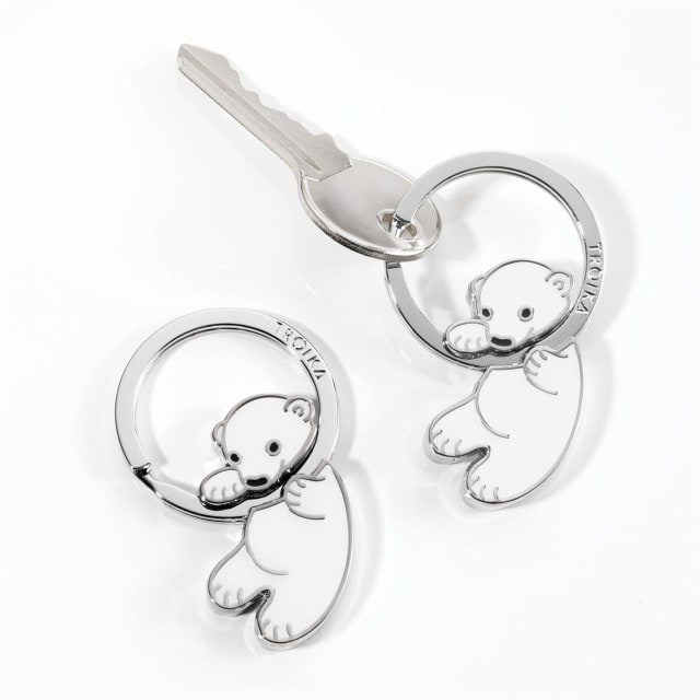 TROIKA Keyring Polar Bear baby silver/white
