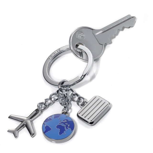 TROIKA Keyring 3 Charms plane, suitcase, globe