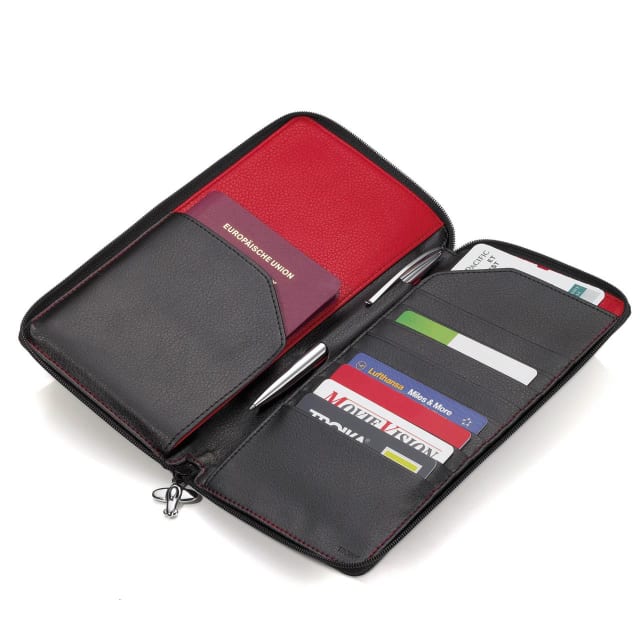 TROIKA Travel case zip, BP & stylus black/red