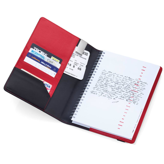 TROIKA Travel folder w/A5 notepad black/red