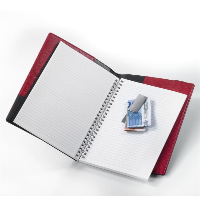 TROIKA Travel folder w/A5 notepad black/red