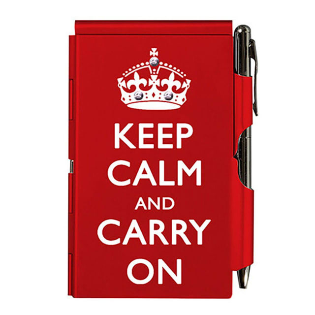 TROIKA Flip Notes® KEEP CALM w/ BP, red