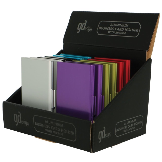 GDESIGN ALUM BUSINESS CARD HOLDER/MIRROR 12=1