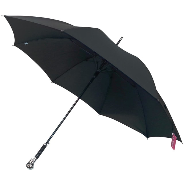 GDESIGN BLACK UMBRELLA SILVER SKULL HANDLE