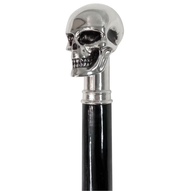 GDESIGN BLACK UMBRELLA SILVER SKULL HANDLE