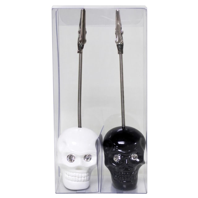 GDESIGN CERAMIC MEMO HOLDER WHT-BLK(2PCE PACK)