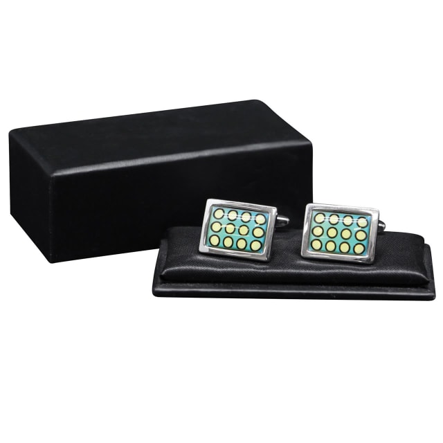 GDESIGN JT580 BLUE/WHITE SPOT CUFFLINKS