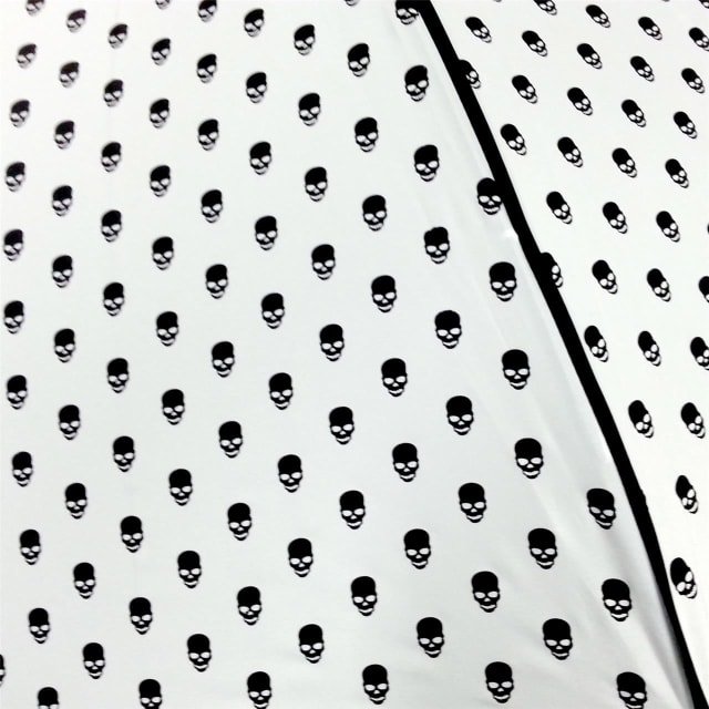 GDESIGN WHITE UMBRELLA BLACK SKULL PRINT