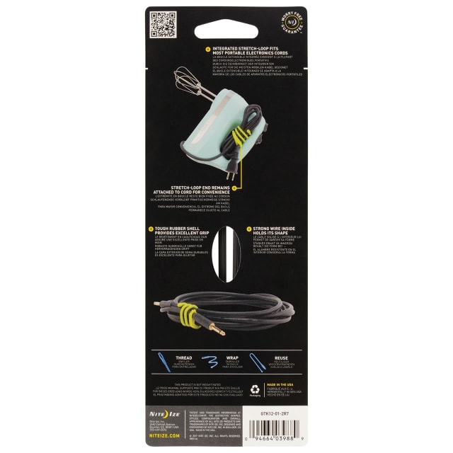 NITE IZE Gear Tie Cord-Twst Tie 12 in. 2Pk Black