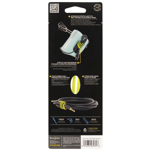 NITE IZE Gear Tie Cord-Twist Tie 12in 2Pk Yell
