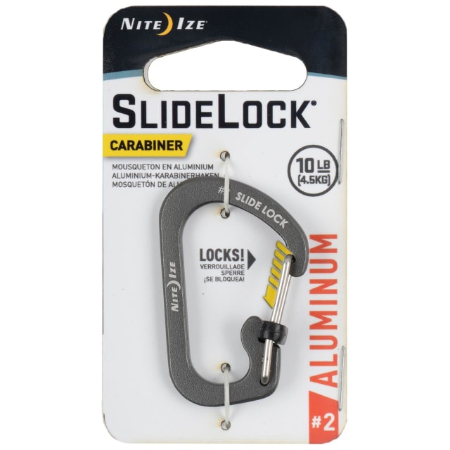 NITE IZE SlideLock Carabiner Aluminum #2 Charcoal