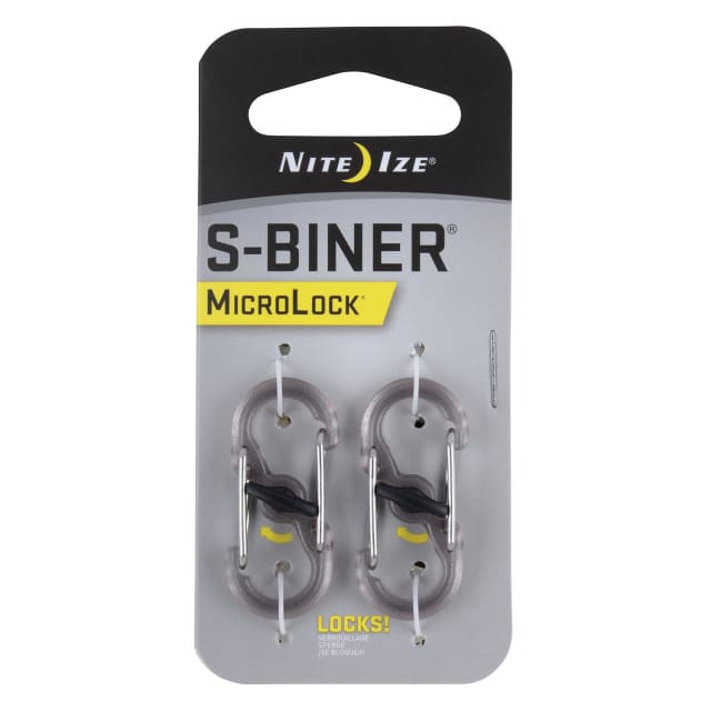 NITE IZE S-Biner MicroLck Polycarbonate 2Pk Smoke