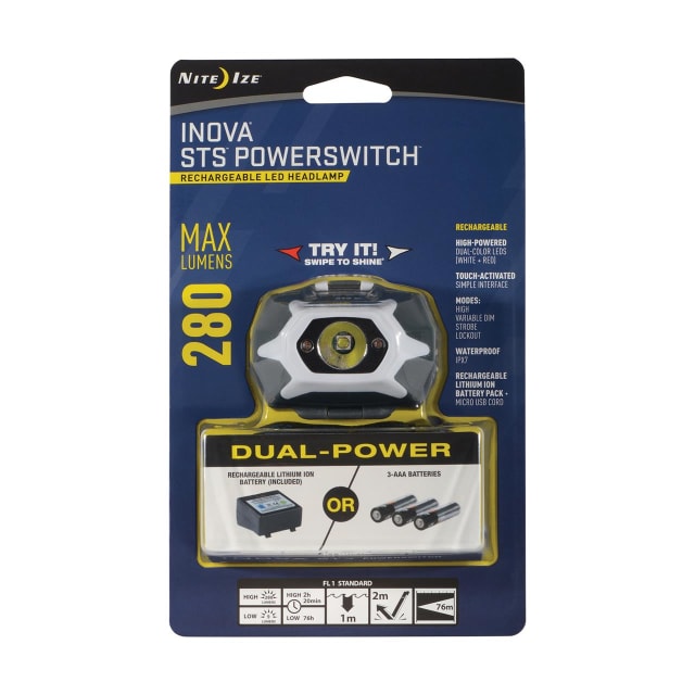 NITE IZE STS PowerSwtch Dual Power Rechg Headlamp